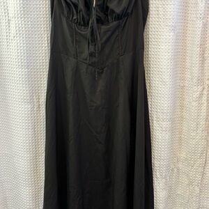Black Milkmaid Dress | Lace-Up Back Corset Style Midi Dress